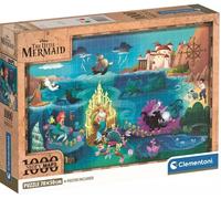 Clementoni Puzzle 1000 pièces Disney Story Maps – La Petite Sirène + poster – Fabriqué en Italie