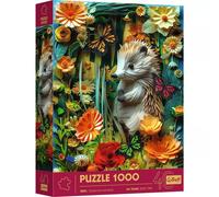 Trefl – Puzzle Effet 3D Hérisson – 1000 pièces, 40ème anniversaire – Paper Art – 14+