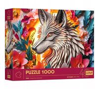 Trefl Puzzle Effet 3D Loup – 1000 pièces – 40e anniversaire – Paper Art – Premium – Dès 14 ans