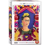 Puzzle 1000 elementów. Portret Fridy Kahlo z ptakami, Frida Kahlo Eurographics