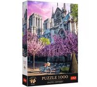 Trefl Puzzle 1000 pièces Premium Plus Photo Odyssey – Cathédrale Notre‑Dame de Paris, Oia Santorin