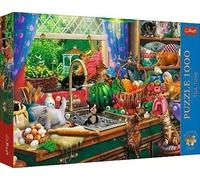 Trefl Premium Plus – Puzzle Tea Time : Chatons fripons – 1000 pièces – Ambiance nostalgique