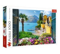 Puzzle 1000 elementów. Widok na jezioro Como Trefl