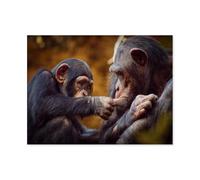 Puzzle 1000 en Papier Jeu de Jouets pour Enfants Adultes Classiques，Singe Petit Chimpanzé，Animation de Dessins animés de Bricolage Occasionnels Paysage Amusant Éducation（38x26cm）-H63