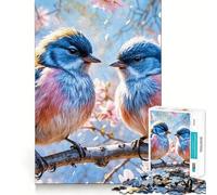 Puzzle 1000 Oiseaux Bleus sur Une Branche Jeu d'Assemblage Précis et Amusant,Activité Cérébrale Intelligente,Détente et Jeu Cadeau d'anniversaire (38x26cm)