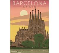 Puzzle 1000 Paysages Barcelone Affiche de Voyage Vintage pour Adultes Jouets éducatifs Puzzles50x70cm