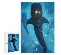 Puzzle 1000 PCS A Couple of Otters Sleeping and A Whale Shark Puzzles pour Adultes, Jouet, Décoration Murale, Difficile, Difficile, Cadeaux Uniques pour Anniversaire Et Noël 1000 PCS