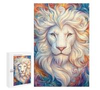 Puzzle 1000 PCS Abstract White Lion Portrait Puzzle Anti-Stress, Jouet Amusant Et Humoristique, Idéal en Cadeau pour Toute La Famille 1000 PCS