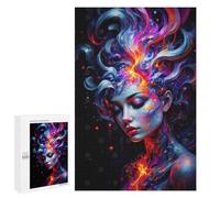 Puzzle 1000 PCS Abstract Woman with Fire Puzzles pour Adolescents Course De Vitesse Manuelle Activités Amusantes À La Maison Jeu Stimulant Et Jeu en Famille 1000 PCS