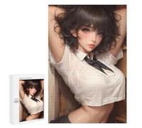 Puzzle 1000 PCS Anime Girl in White Shirt Puzzles pour Adolescents Course De Vitesse Manuelle Activités Amusantes À La Maison Jeu Stimulant Et Jeu en Famille 1000 PCS
