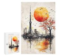 Puzzle 1000 PCS Autumn Harmony Tokyo Tower at Sunset Puzzles pour Adultes, Jouet, Décoration Murale, Cadeau d'anniversaire, Idéal pour Toute La Famille 1000 PCS