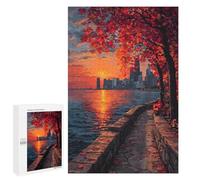 Puzzle 1000 PCS Autumn Sunset in City-1 Puzzles pour Adultes - Cadeau d'anniversaire - Jeu Difficile Et Stimulant - Cadeaux