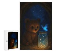 Puzzle 1000 PCS Bear Cub and Magic Butterfly Puzzles pour Adultes, Jouet, Décoration Murale, Difficile, Difficile, Cadeaux Uniques pour Anniversaire Et Noël 1000 PCS
