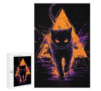 Puzzle 1000 PCS Black Cat Mystic Art Print -1 Puzzle pour Adolescents Améliorez Votre Mémoire Entraînez Votre Cerveau Et Vos Mains Jouets Addictifs pour Cultiver La Patience 1000 PCS