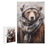 Puzzle 1000 PCS Brown Bear Enduring Winter Puzzles pour Adultes Jouets Anti-Stress Vacances À La Maison Tuer Le Temps Faire Travailler Le Cerveau 1000 PCS
