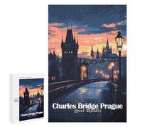 Puzzle 1000 PCS Charles Bridge Prague Puzzles pour Adultes, Jouet, Décoration Murale, Motif À Assembler, Idéal comme Cadeau pour Toute La Famille 1000 PCS