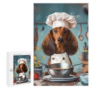 Puzzle 1000 PCS Chef Dachshund Puzzles pour Adultes, Jouet, Décoration Murale, Motif À Assembler, Idéal comme Cadeau pour Toute La Famille 1000 PCS