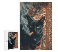 Puzzle 1000 PCS Chill Cat with Cigar Puzzles pour Adolescents - Anti-Stress - Défi Éducatif - Idée Cadeau Et Anniversaire Unique 1000 PCS