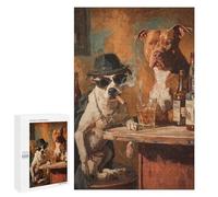 Puzzle 1000 PCS Chill Dogs in Bar Scene -1 Puzzles pour Adultes - Cadeau d'anniversaire - Jeu Difficile Et Stimulant - Cadeaux