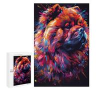Puzzle 1000 PCS Colorful Chow Chow Art Print Puzzles pour Adultes Améliorent La Mémoire Interaction Parent-Enfant Casse-tête Jeux De Société en Famille 1000 PCS