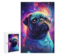 Puzzle 1000 PCS Colorful Pug in Space Artwork Puzzle pour Adolescents Améliorez Votre Mémoire Entraînez Votre Cerveau Et Vos Mains Jouets Addictifs pour Cultiver La Patience 1000 PCS
