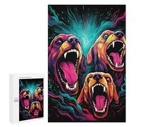 Puzzle 1000 PCS Colorful Roaring Bears Art Print Puzzles pour Adultes Améliorent La Mémoire Interaction Parent-Enfant Casse-tête Jeux De Société en Famille 1000 PCS