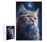 Puzzle 1000 PCS Cosmic Cat Gazing Puzzles pour Adolescents - Anti-Stress - Défi Éducatif - Idée Cadeau Et Anniversaire Unique 1000 PCS
