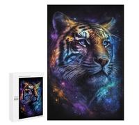 Puzzle 1000 PCS Cosmic Tiger Portrait Art Print-2 Puzzles pour Adultes - Cadeau d'anniversaire - Jeu Difficile Et Stimulant - Cadeaux