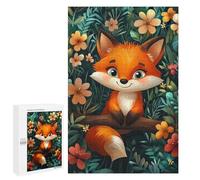 Puzzle 1000 PCS Cute Fox in Torpical Forest Puzzle Anti-Stress, Jouet Amusant Et Humoristique, Idéal en Cadeau pour Toute La Famille 1000 PCS