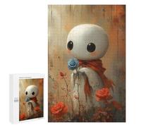 Puzzle 1000 PCS Cute Sheet Ghost with Blue Rose Puzzles pour Adultes, Jouet, Décoration Murale, Cadeau d'anniversaire, Idéal pour Toute La Famille 1000 PCS