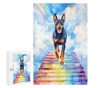 Puzzle 1000 PCS Doberman Rainbow Bridge Puzzles pour Adultes, Jouet, Décoration Murale, Motif À Assembler, Idéal comme Cadeau pour Toute La Famille 1000 PCS