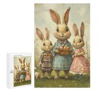 Puzzle 1000 PCS Easter Bunny Family Scene Puzzles pour Adultes - Cadeau d'anniversaire - Jeu Difficile Et Stimulant - Cadeaux