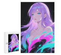 Puzzle 1000 PCS Elara Frost - Ice-Blue Eyes, Silky Pastel Lavender Hair Puzzles pour Adolescents Course De Vitesse Manuelle Activités Amusantes À La Maison Jeu Stimulant Et Jeu en Famille 1000 PCS