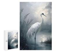 Puzzle 1000 PCS Elegant White Crane in Misty Waters Puzzles pour Adultes, Jouet, Décoration Murale, Motif À Assembler, Idéal comme Cadeau pour Toute La Famille 1000 PCS