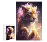 Puzzle 1000 PCS Enchanted Tiger Fantasy Art Print Puzzles pour Adultes - Cadeau d'anniversaire - Jeu Difficile Et Stimulant - Cadeaux