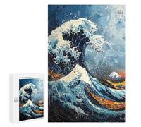 Puzzle 1000 PCS Expressionist The Great Wave - Bold Contemporary Art Reinterpretation Puzzles Pour Adultes, Jouet, Décoration Murale, Difficile, Difficile, Cadeaux Uniques Pour Anniversaire Et Noël 10