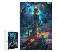 Puzzle 1000 PCS Fantasy Lighthouse Night Scene Puzzles pour Adultes - Cadeau d'anniversaire - Jeu Difficile Et Stimulant - Cadeaux