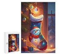 Puzzle 1000 PCS Festive Christmas Stocking Snowman Puzzles pour Adultes, Jouet, Décoration Murale, Difficile, Difficile, Cadeaux Uniques pour Anniversaire Et Noël 1000 PCS