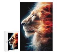 Puzzle 1000 PCS Fiery Leo Zodiac Sign Lion Portrait Puzzles pour Adolescents Course De Vitesse Manuelle Activités Amusantes À La Maison Jeu Stimulant Et Jeu en Famille 1000 PCS
