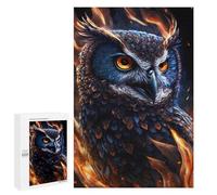 Puzzle 1000 PCS Flaming Owl Artwork -1 Puzzles pour Adultes Améliorent La Mémoire Interaction Parent-Enfant Casse-tête Jeux De Société en Famille 1000 PCS