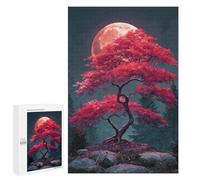 Puzzle 1000 PCS Full Moon Red Maple Tree Puzzles pour Adolescents - Anti-Stress - Défi Éducatif - Idée Cadeau Et Anniversaire Unique 1000 PCS