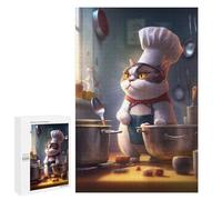 Puzzle 1000 PCS Funny Cat Chef Cook Puzzles pour Adultes, Jouet, Décoration Murale, Motif À Assembler, Idéal comme Cadeau pour Toute La Famille 1000 PCS