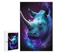 Puzzle 1000 PCS Galactic Rhino Portrait -3 Puzzles pour Adultes - Cadeau d'anniversaire - Jeu Difficile Et Stimulant - Cadeaux