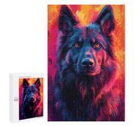 Puzzle 1000 PCS German Shepherd Mix Pop Art Style Portrait Puzzles pour Adultes, Jouet, Décoration Murale, Difficile, Difficile, Cadeaux Uniques pour Anniversaire Et Noël 1000 PCS