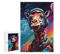 Puzzle 1000 PCS Giraffe Astronaut Space Art Print Puzzles pour Adolescents - Anti-Stress - Défi Éducatif - Idée Cadeau Et Anniversaire Unique 1000 PCS