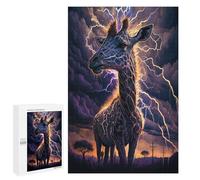 Puzzle 1000 PCS Giraffe Lightning Storm Puzzle pour Adolescents Améliorez Votre Mémoire Entraînez Votre Cerveau Et Vos Mains Jouets Addictifs pour Cultiver La Patience 1000 PCS