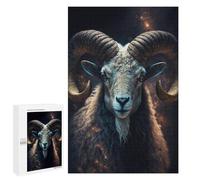Puzzle 1000 PCS Golden Horned Ram Portrait Puzzles pour Adolescents - Anti-Stress - Défi Éducatif - Idée Cadeau Et Anniversaire Unique 1000 PCS