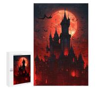 Puzzle 1000 PCS Halloween Castle with Full Moon -4 Puzzle pour Adolescents Améliorez Votre Mémoire Entraînez Votre Cerveau Et Vos Mains Jouets Addictifs pour Cultiver La Patience 1000 PCS