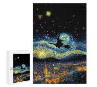 Puzzle 1000 PCS Halloween Night Sky Art Print Puzzles pour Adultes - Cadeau d'anniversaire - Jeu Difficile Et Stimulant - Cadeaux