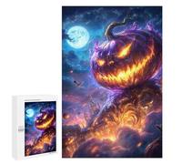 Puzzle 1000 PCS Halloween Pumpkin Horror Scene Puzzles pour Adolescents - Anti-Stress - Défi Éducatif - Idée Cadeau Et Anniversaire Unique 1000 PCS